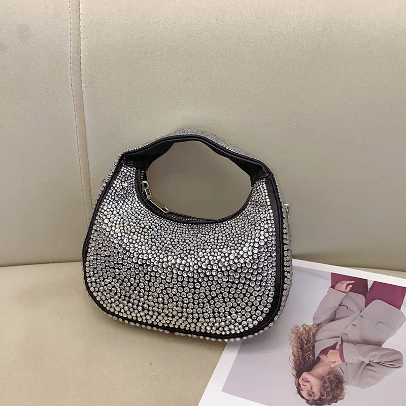 

Women's Handbag Glitter Shiny Diamonds Hobo Bag Luxury Fashion Evening Bag Wedding Party Clutch Purse Shoulder Messenger Bag