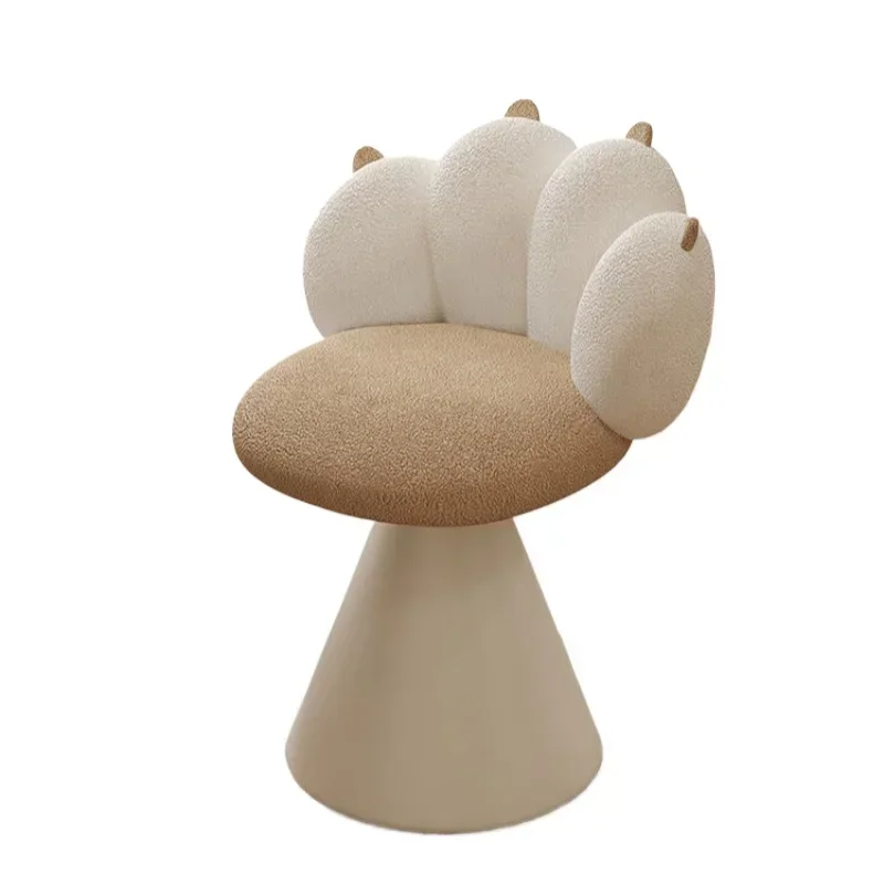 Modern cream style household small apartment bedroom cloakroom girl dresser milk tea color cat paw dressing stool