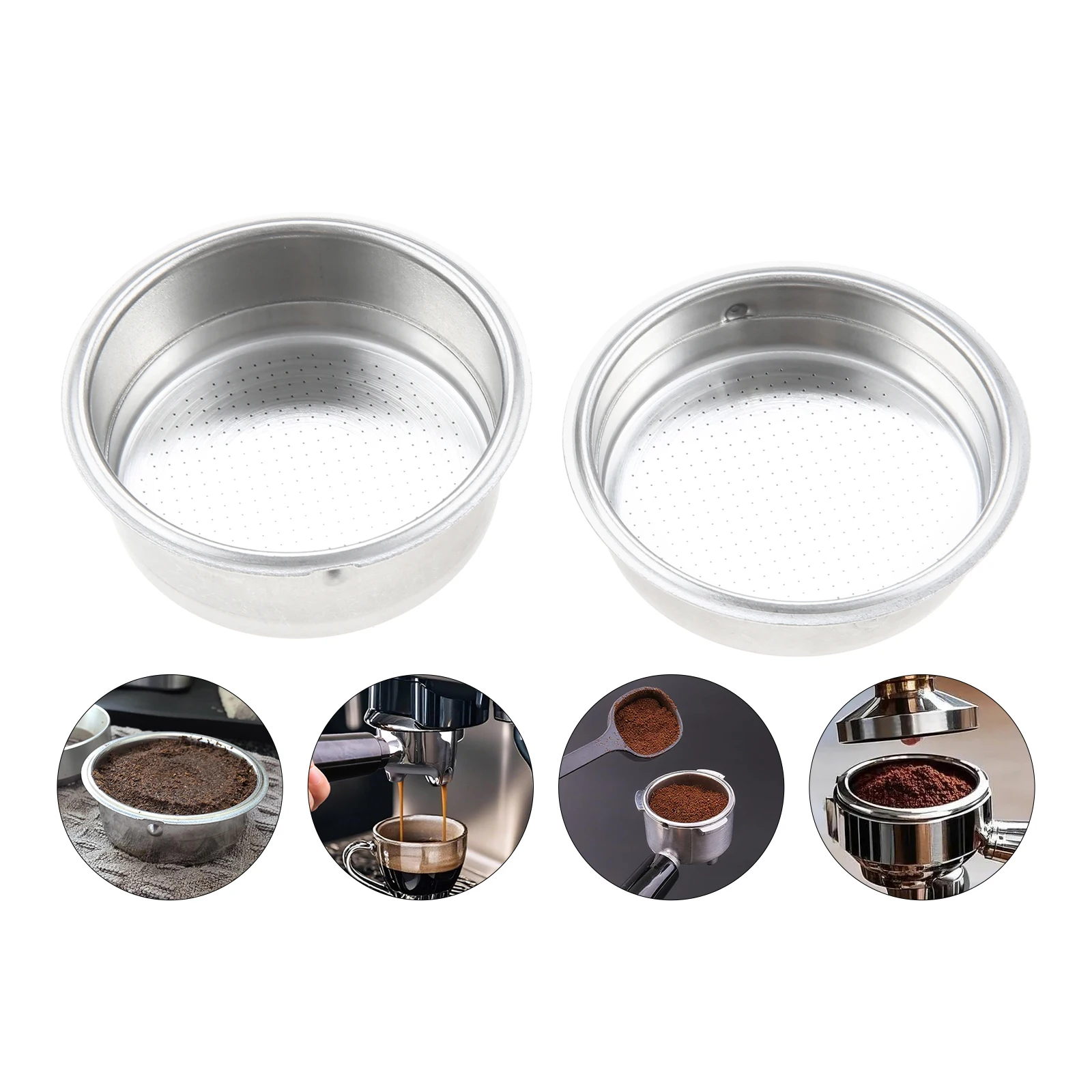 2pcs 304 Stainless Steel Coffee Machine Filter 51mm/2.01
