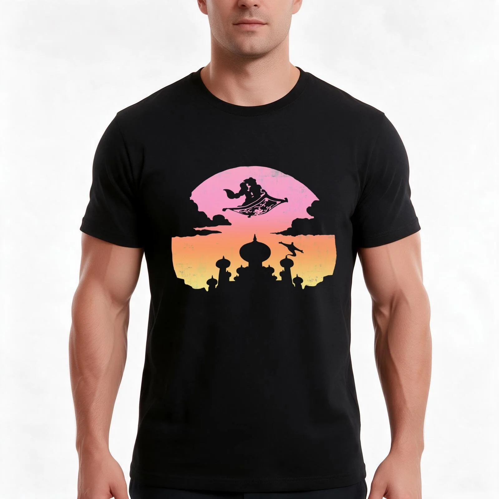 Aladdin Jasmin T-Shirt, Summer Casual Cotton Tee, Oversized Streetwear Tops, Vintage Graphic Print, Loose Fit Short Sleeve