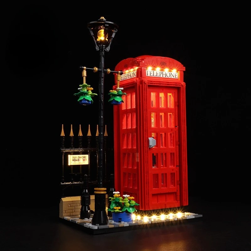 Nenhum modelo de conjunto de iluminação LED adequado para ideias de caixa de telefone LEGO Red London 21347 (excluindo blocos de construção)
