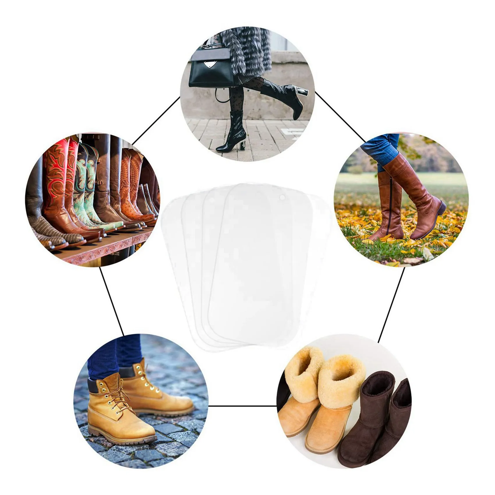 

LCLL-10 Pairs (20 Sheets 16 Inch) Boot Shaper Form Inserts Boots Tall Support For Women And Men Transparent Color