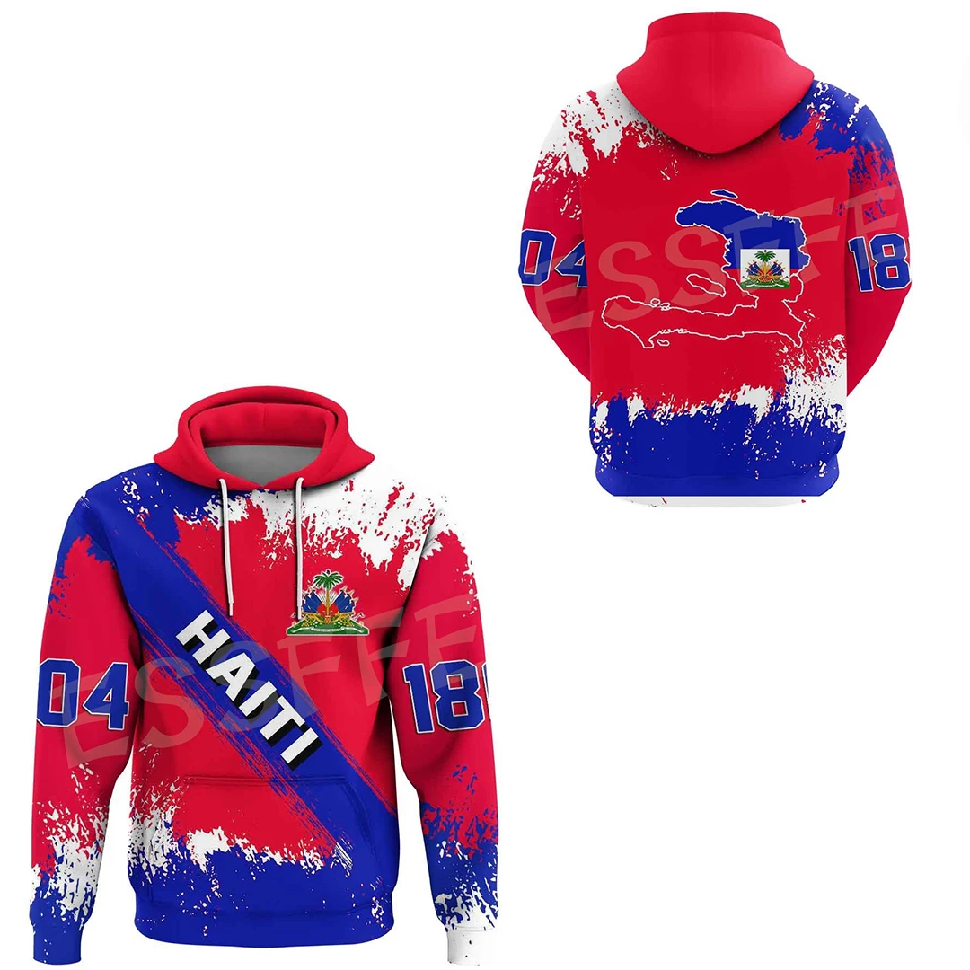 

Custom Name Country Flag Caribbean Sea Haiti Retro Vintage Pullover Tracksuit 3DPrint Streetwear Harajuku Jacket Funny Hoodies G