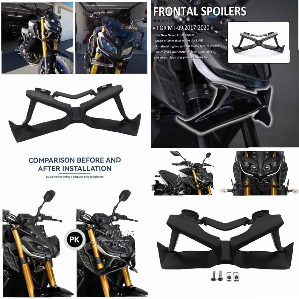 

For Yamaha MT-09 MT09 SP 2017-2020 Motorcycle Front Spoiler Kit Downforce Naked Frontal Spoilers Winglet Aerodynamic Wing