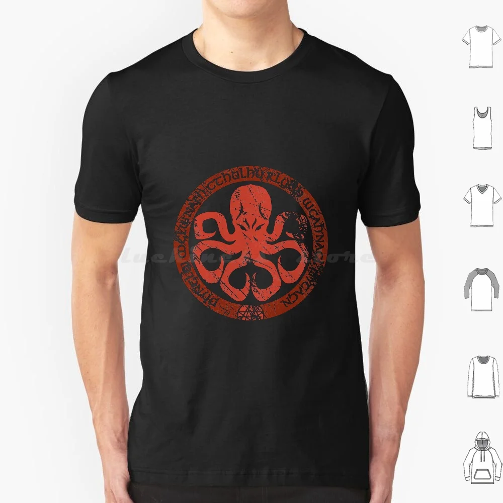 

Печать Cthulhu, футболка большого размера, 100% хлопок, Azathot Hastur Cthulhu Fhtagn Mythos, ужасный миф монстра Ghatanothoa Shub