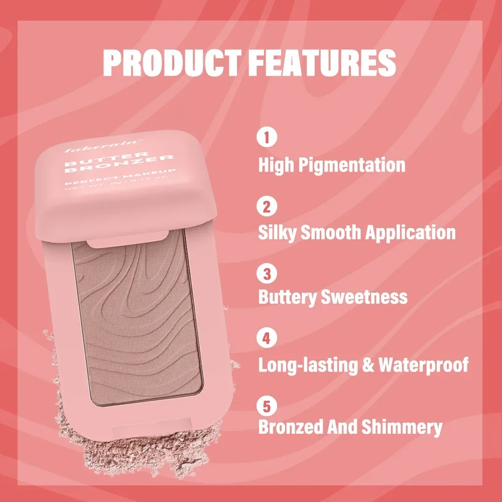 كريم الزبدة البرونزي للنساء مقاوم للماء جينتييل فتاة عارية ماكياج حريري لامع أحادية اللون أحمر الخدود مستحضرات التجميل الوجه الكورية #4