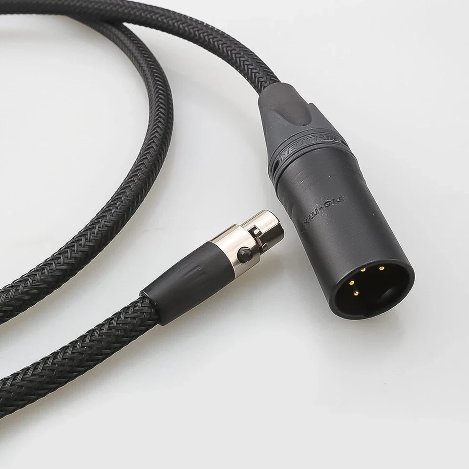 HiFi 4-Pin XLR Male to Mini 4-Pin XLR Female Power Cable, For ARRI, RED Cameras and TVlogic Monitor