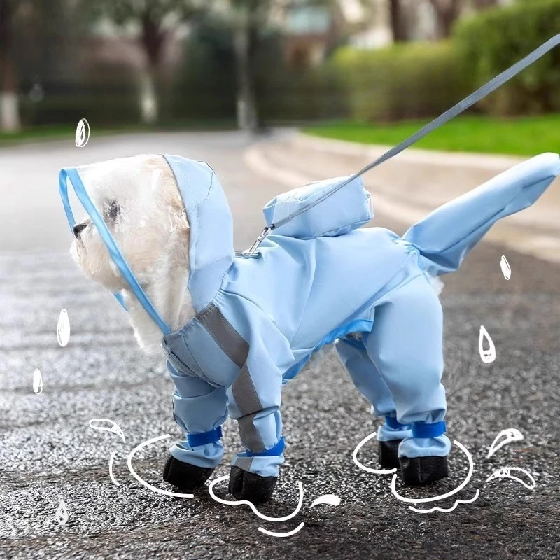 

Водонепроницаемый плащ для собак, полное покрытие тела, 4 ножки — одежда для домашних животных дождливого дня для маленьких и средних собак, плюшевый щенков