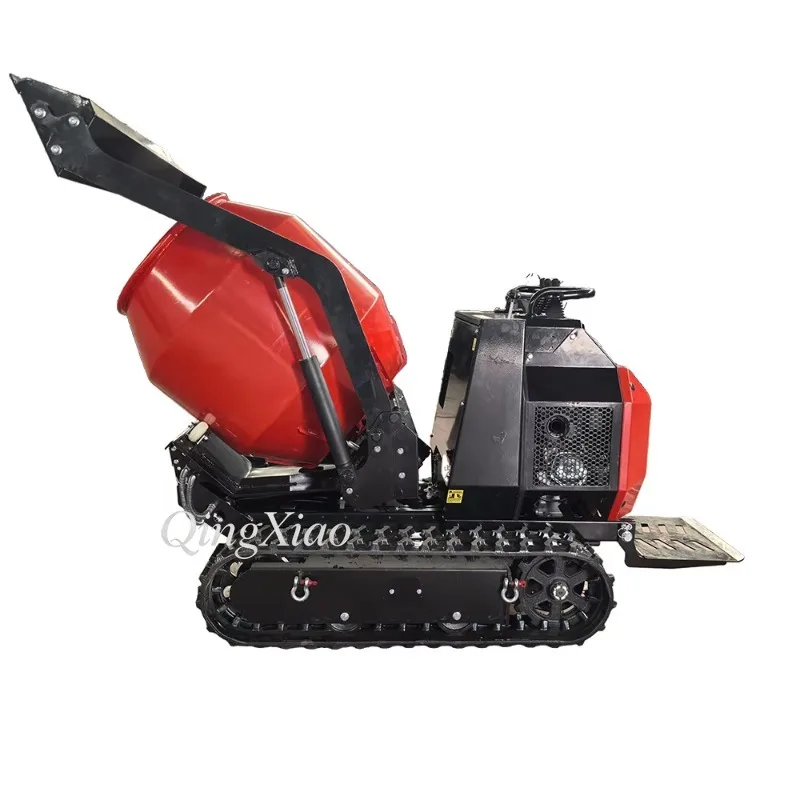Self Loading Small Crawler Stable Concrete Mixer Wear Resistant Mixing Tank Integrated Loading Design Flexible Field Transfer