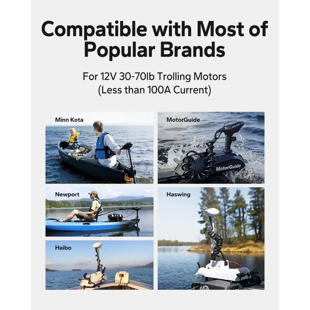 Batterie LiFePO4 pour moteurs de pêche à la traîne 12 V 100 Ah (groupe 31), piles au lithium Bluetooth 12 volts, maximum. 15 000 cycles profonds 100A BMS