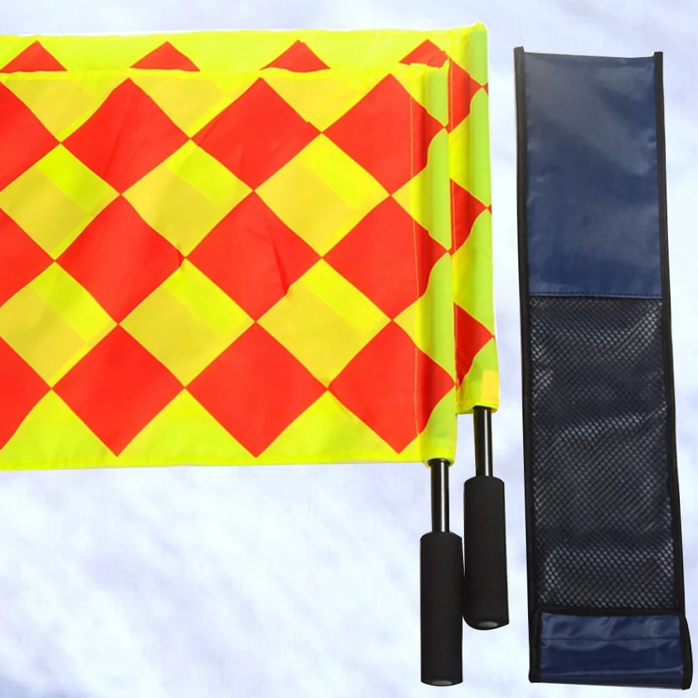 

2 Pcs Waterproof Cloth Football Judge Hand Flag Game Supplies Small Suqre Sports