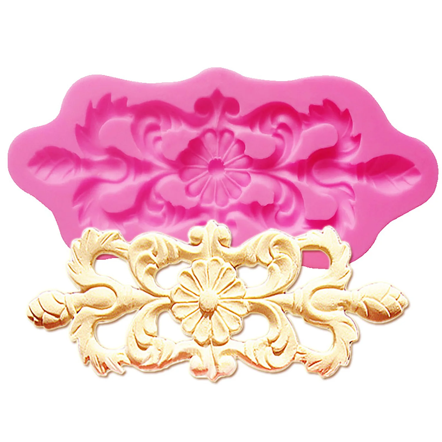 Embossed Lace Mold Fondant Silicone Mold Baroque Style Mold 3D Engraving Decoration Cup Cake Decoration Tools Resin Mold