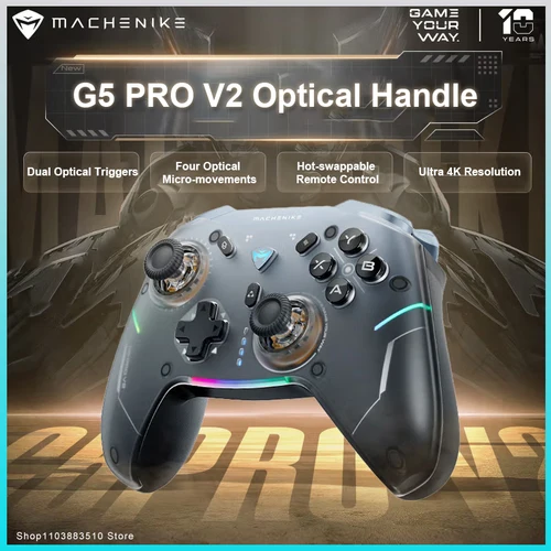 Machenike-controlador G5 pro V2, mando óptico de tres modos, edición coleccionable, intercambio en caliente, balancín Hall, Bluetooth, disparador de vibración