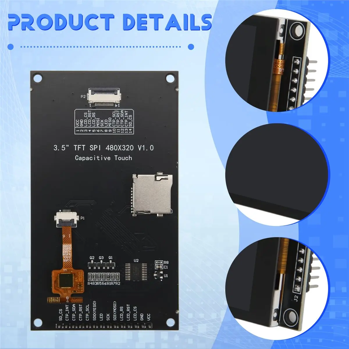 [N82R] 3.5 Inch IPS LCD Module TFT SPI Capacitive Touchscreen Display480x320 ST7796 Screen for /C51/STM32//
