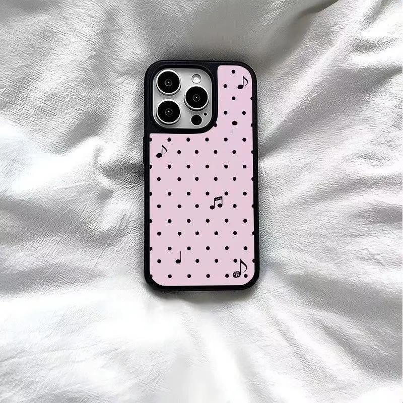 Coque de téléphone Y2K à motif de notes de musique et de vagues de style coréen pour iPhone Ultra 18 17 Air 16 15 14 13 12 11 Pro 7 8 Plus XR XS MAX MINI