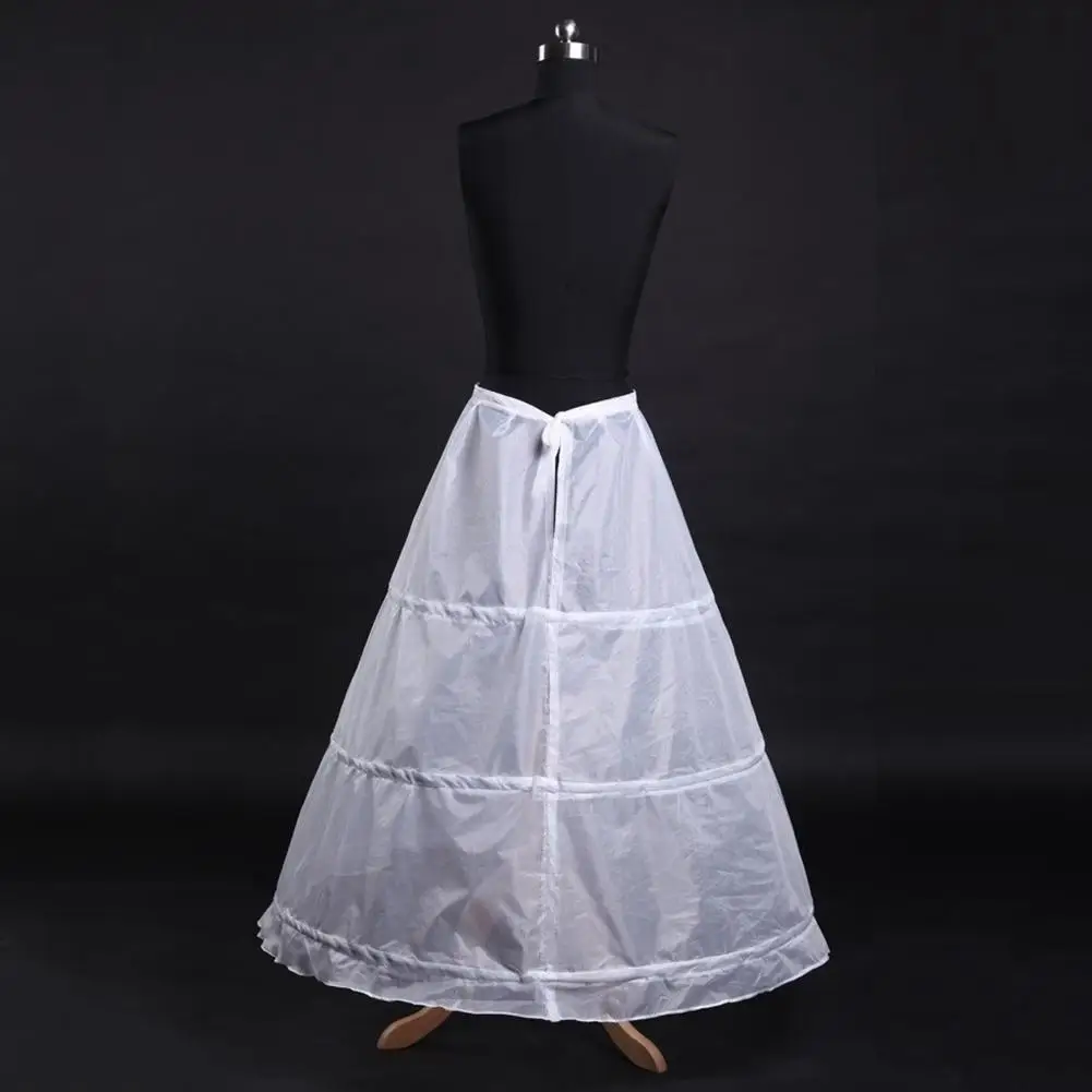 Women 3 Hoop A-line Petticoat Adjustable Drawstring Gown Crinoline Layer Ball Underskirt Wedding Dress Lining Bridal Waist Dress