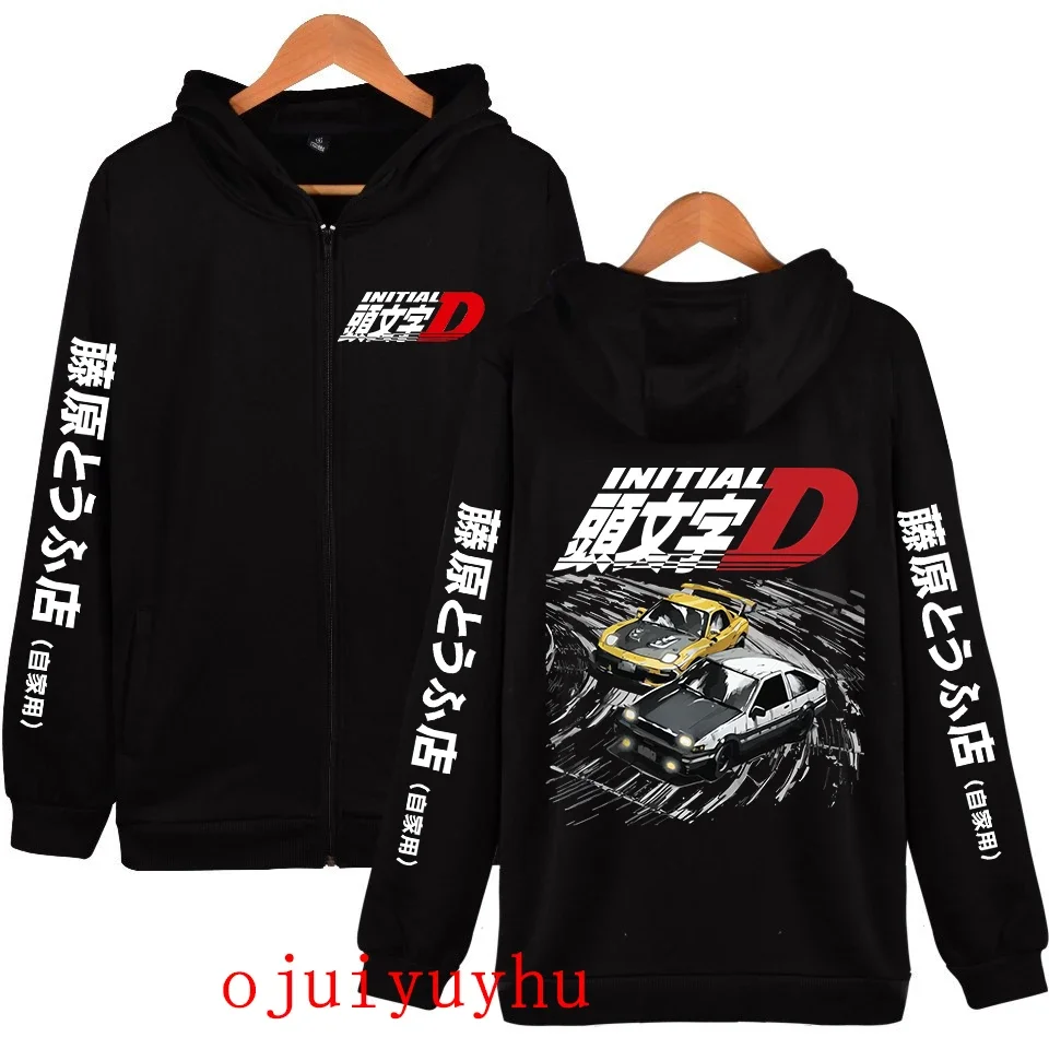 Initial D Korean Style Zippper Jackets Sweatshirts AE86 Zip Up Hoodies Anime Gothic Y2k Pullovers Mange Vintage Streetwear