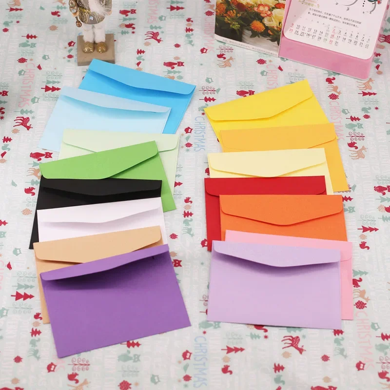 11.5x8.2cm Size 10pcs/pack Small Mini Paper Envelopes ID Card Packing Colorful Color Letter Envelope Blue Red Black Kraft