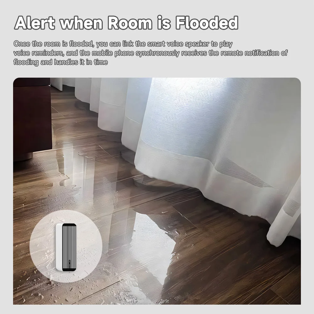 iHseno Tuya Smart Wifi Rain Sensor Smart Life APP Remote Control 2in1 Rainwater flood Detector for House Outdoor