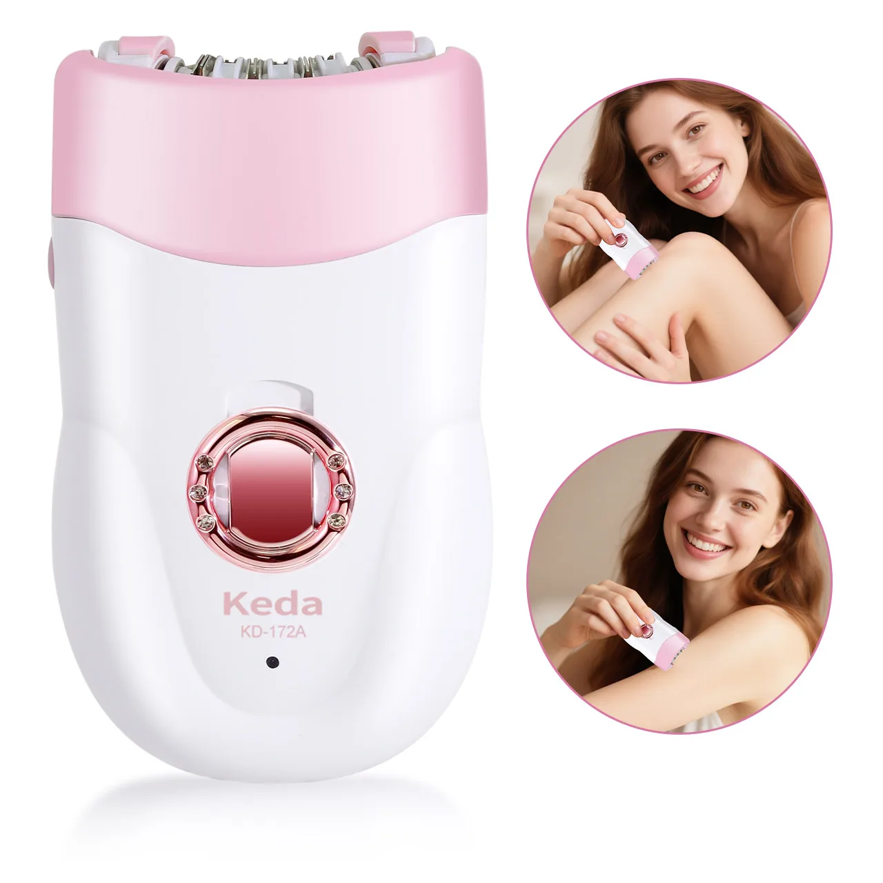 

Keda Portable Mini Rechargeable Hair Removal Device for Women Full Body Universal Clip Wheel Underarm Hair Removal Device