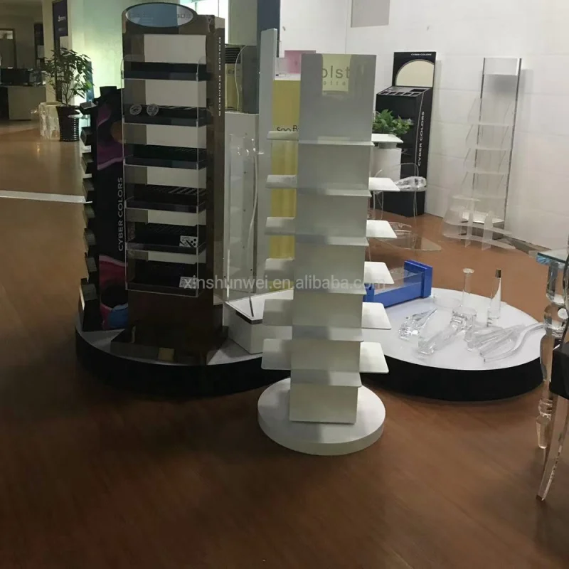 カスタムアクリル製眼鏡ディスプレイスタンド、多層透明収納ラック付き、サングラス・メガネ小売店展示用