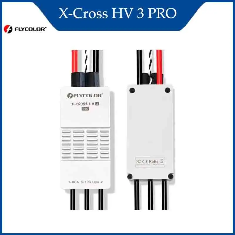 

Flycolor X-CROSS HV3 PRO 80A 200A ESC 5-12S BLHeli-32 Dshot Proshot 64MHz ARM 32-Bit Speed Controller for FPV Racing Drone RC