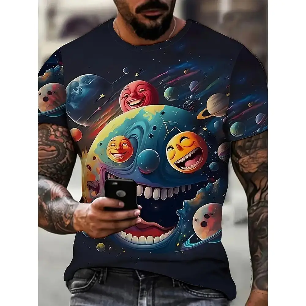 

Funny T Shirt For Men 3d Graphic Print Summer Casual O-Neck Short Sleeve Top Street Fashion T-Shirt Pullover Oversized Clothing