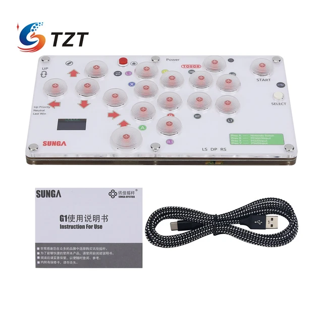 TZT SUNGA 17-Botton Mini Arcade Controller Fight Stick Gaming Controller  with Screen for Hitbox PC/PS4 - AliExpress