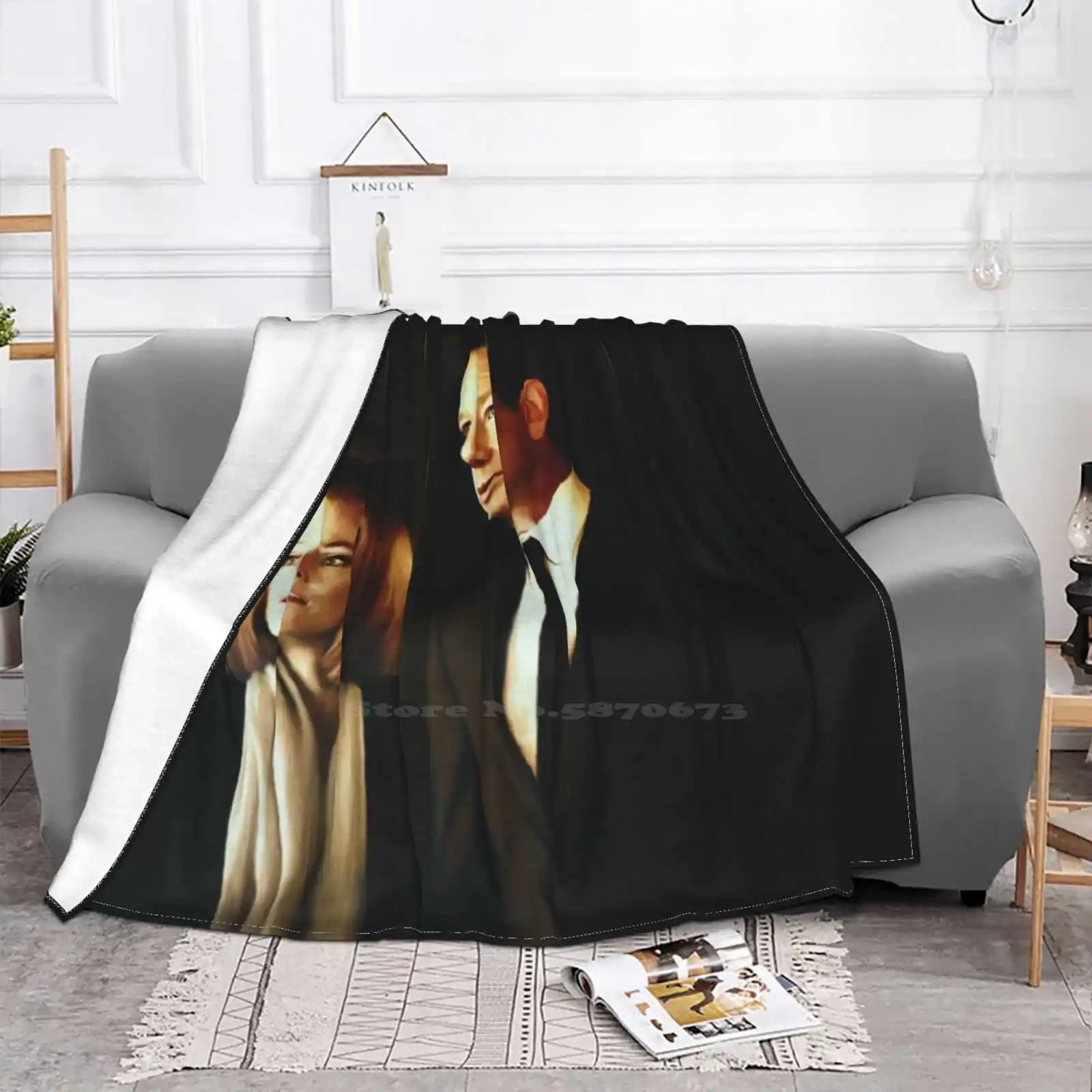 Mulder And Scully-Oil Color Painting Best Selling Room Household Flannel Blanket Fox Mulder Dana Scully Mulder And Scully The X