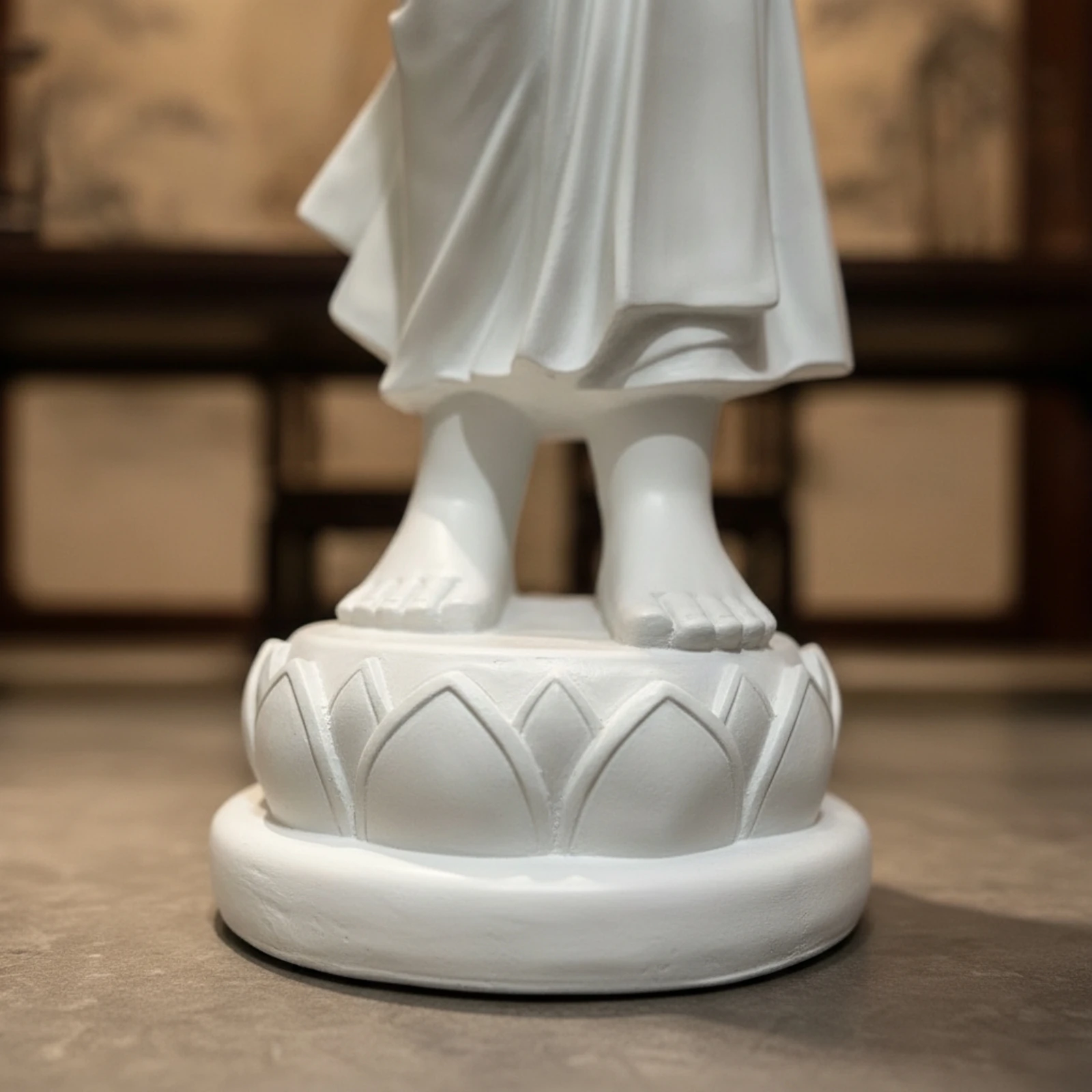 Shakyamuni Buddha Statue Altar Standing Buddha Statue Figurine Temple-Inspired Sculpture Draped for Living Room, Entryway