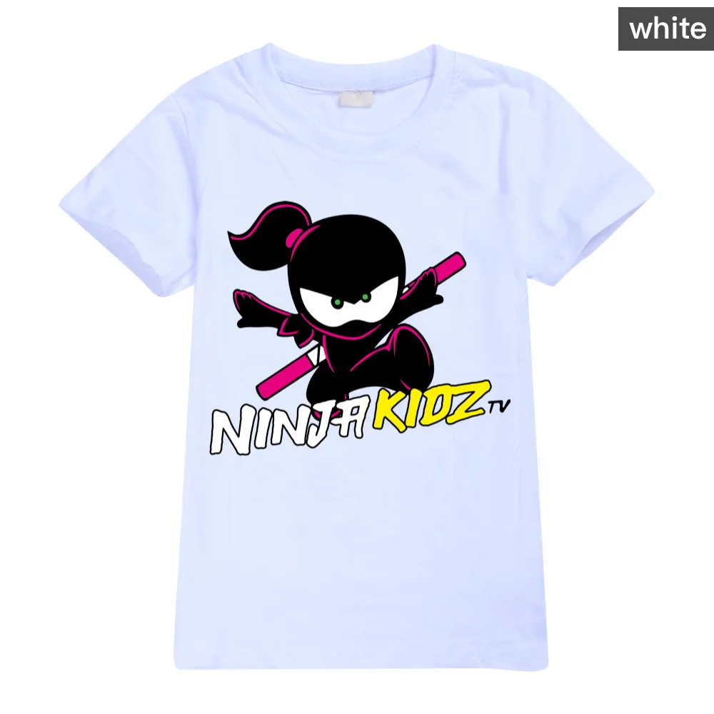 NINJA KIDZ-ropa de verano para niños, camiseta de manga corta a la moda, camisetas gráficas para bebés y niñas