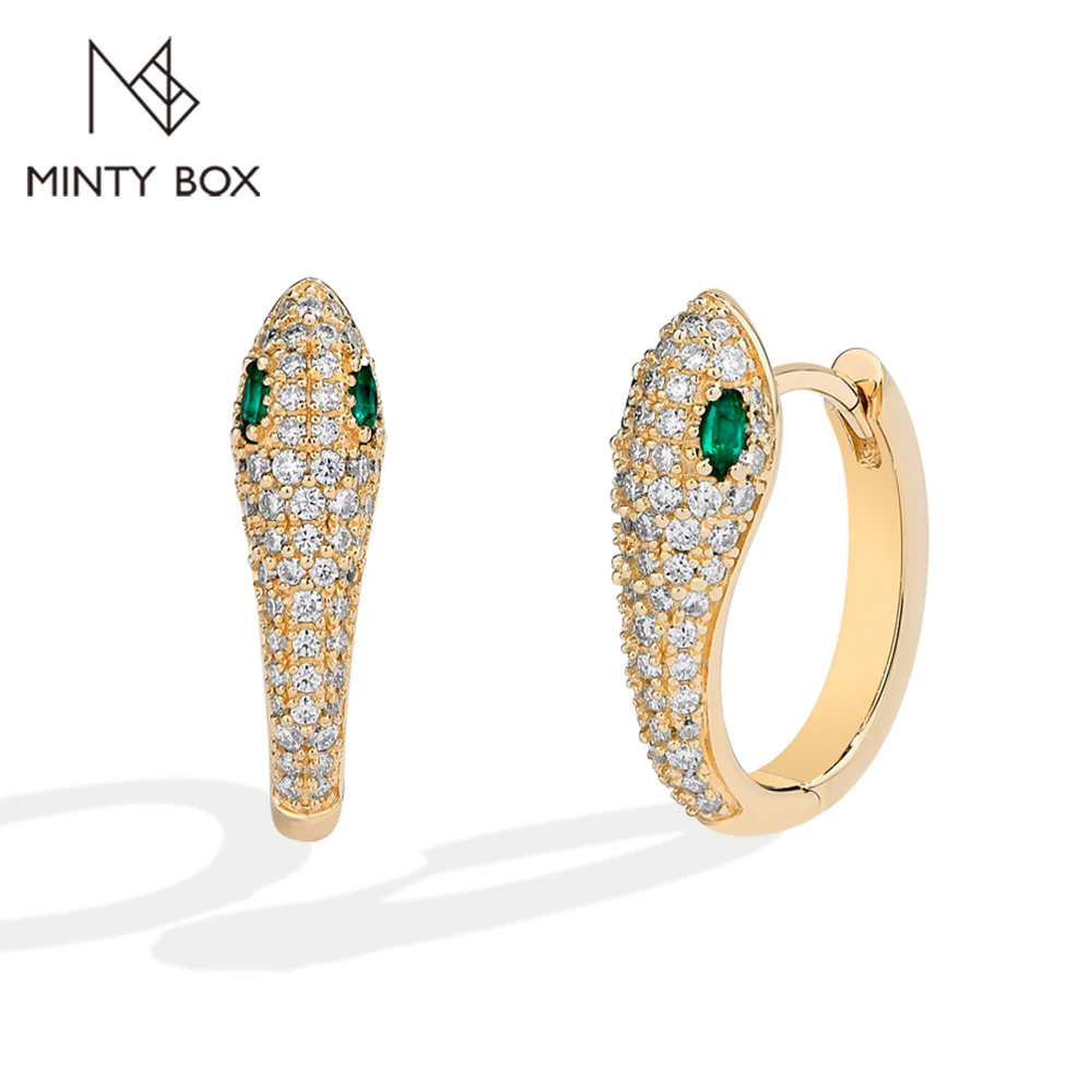MINTYBOX Snake Hoop Earrings S925 Sterling Silver Moissanite Earrings for Women  Trendy Party Jewelry Birthday Gifts Certificate