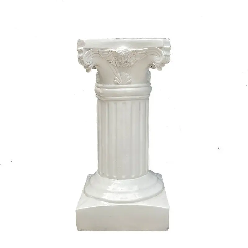 European white Roman column ornament base plaster large flower pot wedding courtyard garden decoration flower stand balcony