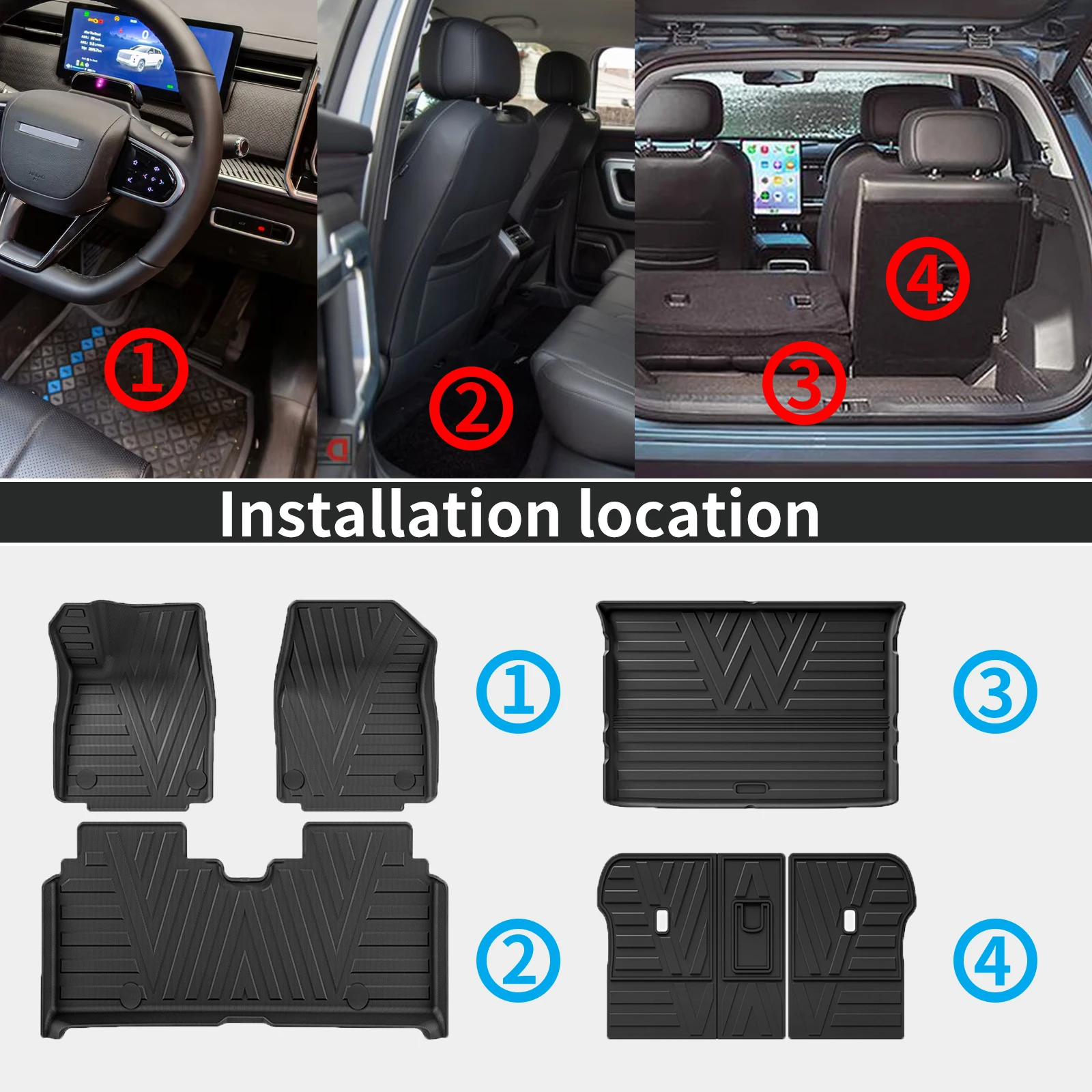 for Kia EV6 2026 2025 2024 2023 2022  Waterproof TPE Car Mats 3D Laser Scanning Perfect Fit Odorless Accessories Easy Clean