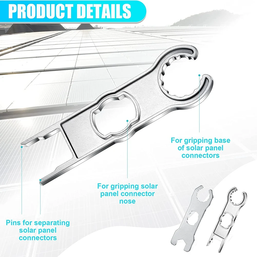 

ABMH-Metal Solar Panel Connector Tool Wrench Component Pv Solar Tool Cap Suit DIY Wrench Special Installation 3 Pair