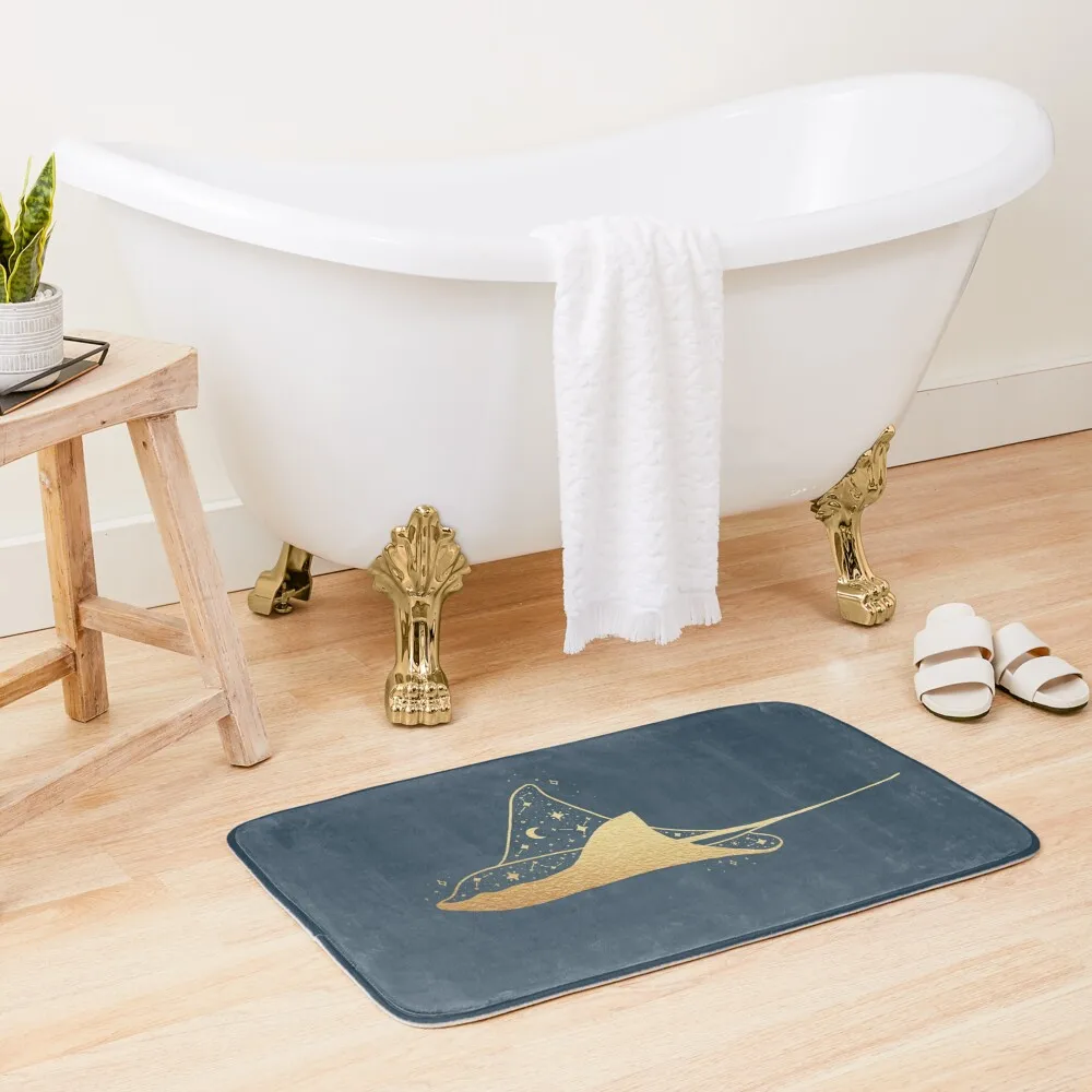 

Golden Manta Ray Stars Constellation Bath Mat Carpet Anti Slip For The Bathroom Mat