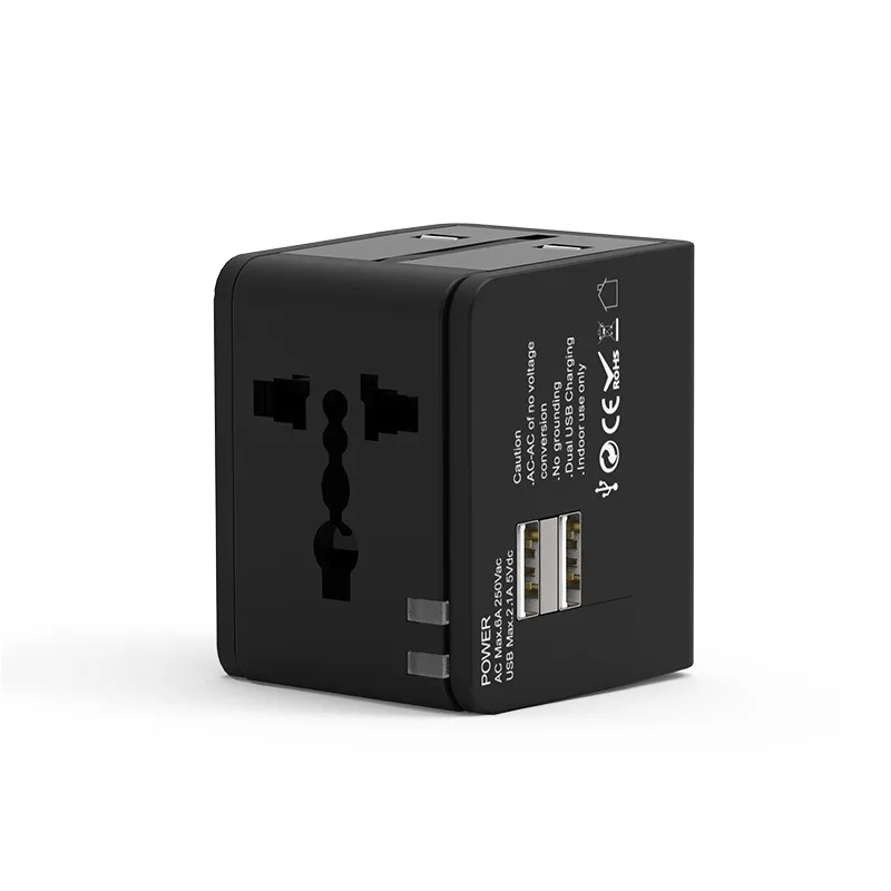 Universal Travel Adapter With USB C PD 30W Dual USB A 150 Countries EU US UK AU Plug Converter Compact Charger