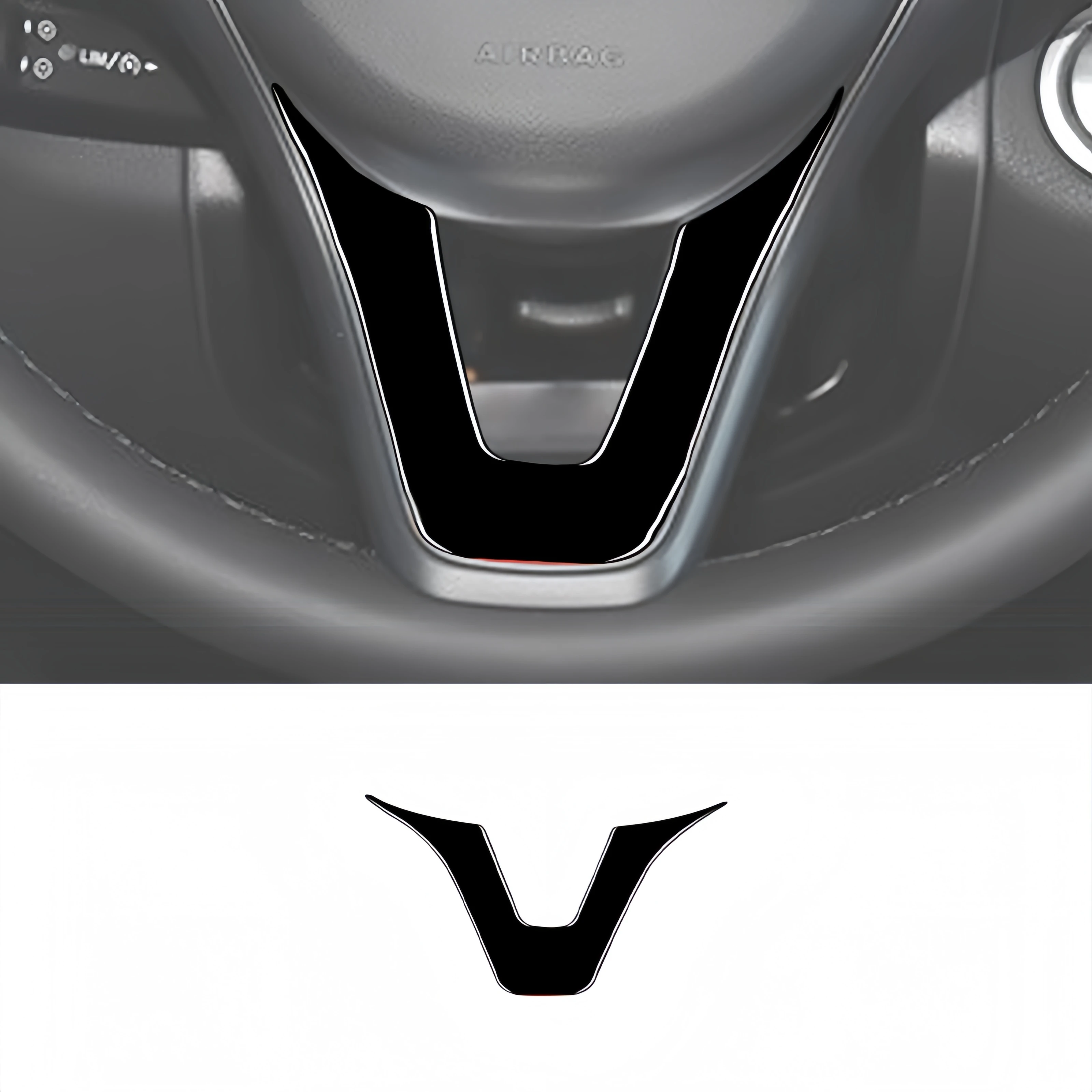 

For Mercedes W205 Benz C Class GLC 2014-2020 Piano Black Auto Interior Steering Wheel Chin Panel Trim Cover Sticker Accessories