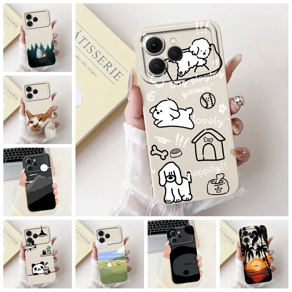 Para Techno Spark 40 funda de silicona lindo dibujos animados moda lujo divertido fresco pintado funda de teléfono para Tecno Spark 40 contraportada
