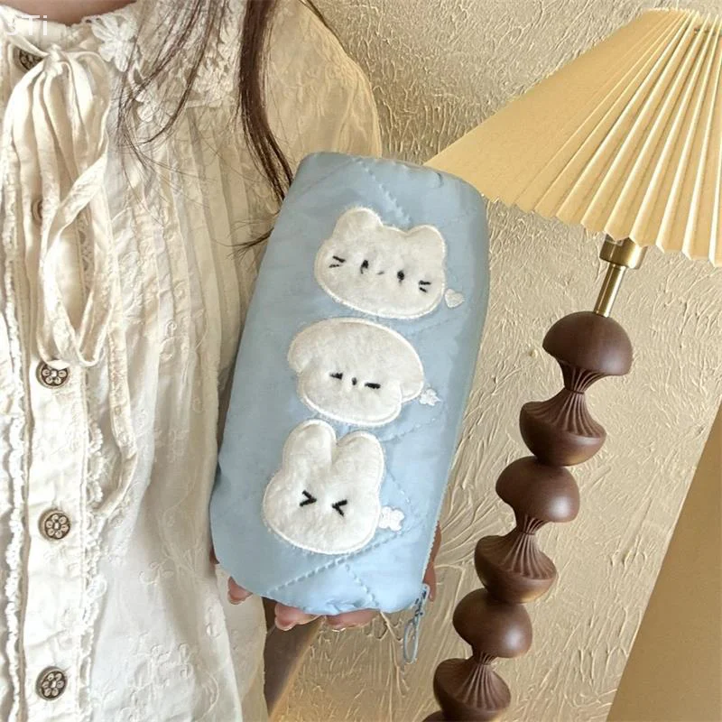 Милый животный, щенок, котенок, кролик, рука, большой вместительный пенал, портативная сумка для хранения мелочей, чехол для канцелярских принадлежностей для девочек, сумка для ручек, подарки