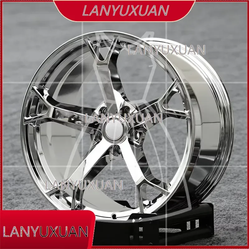 Nismo V1 Wheels 5x114.3 5x4.5 for 350Z 370Z Chrome Rims Gloss Silver Five Spoke Custom Forged Alloy Monoblock Concave