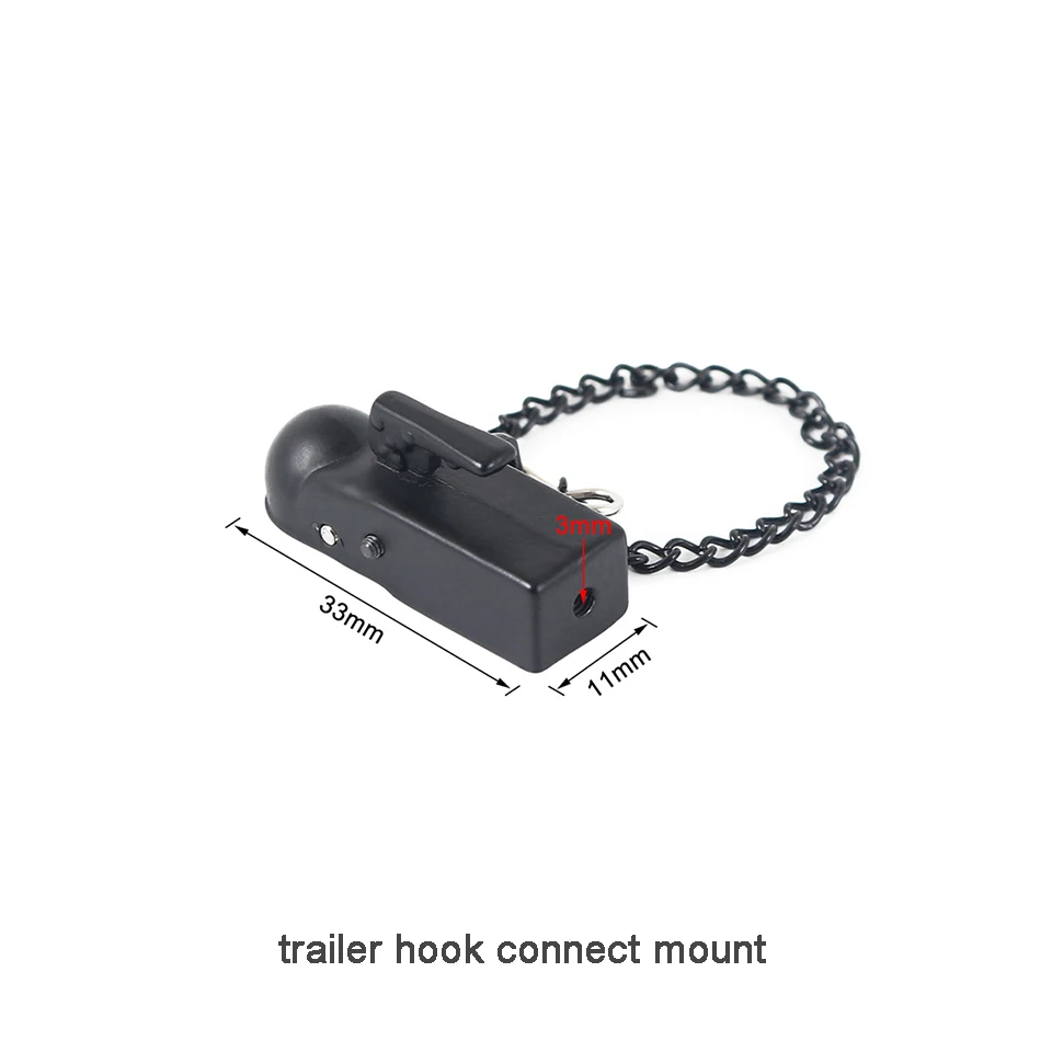 Conector De Remolque Metálico Para Coches RC 1/10, Compatible Con 90046, 90047 Y TRX4, Fácil De Instalar Y Duradero