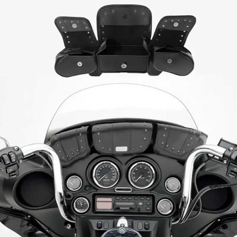 

Сумки на лобовое стекло Tri Pouch с 3 карманами для Harley Touring Electra Steet Glide FLHT FLHX FLHTK 1996-2013, аксессуары для мотоциклов