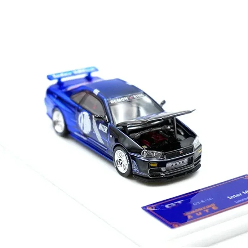 

Demon King Auto In Stock 1:64 Skyline GTR R34 Chrome Diecast Diorama Car Model Collection Toys