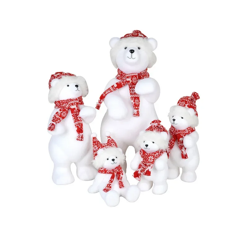 

Christmas decorations, flocked bear ornaments, shooting props, shopping mall storefront activities