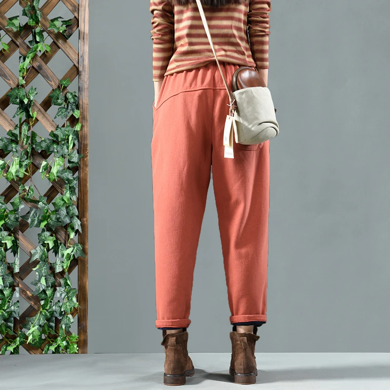 여성용 테니드 페이스 라인드 할란 팬츠 비대칭 출퇴근 슬레 롱 트라우저 겨울 신상 캐주얼 팬츠