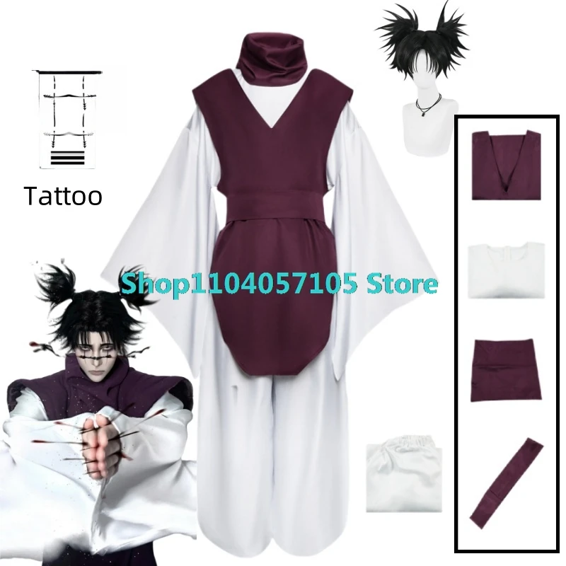 Anime Season 2 Choso Cosplay Costume Wig Purple Brown Uniform Itadori Yuji Halloween Party for Women Men Customized