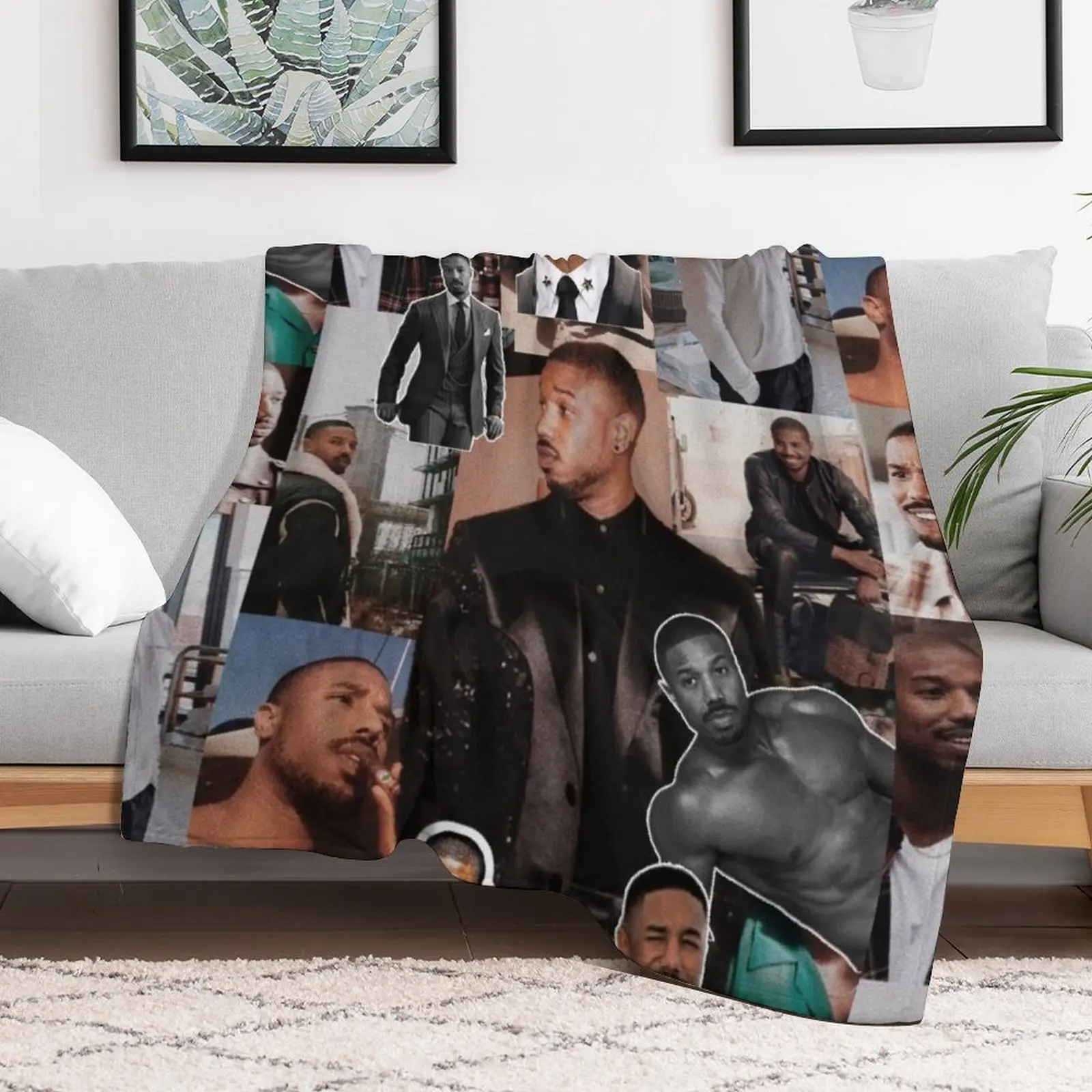 Michael B. Jordan photo collage Throw Blanket Soft Plush Plaid decorative manga blankets ands Blankets