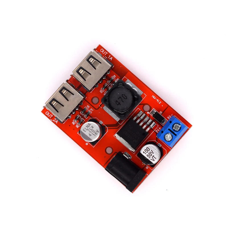 LM2596 Step-down Module Dual USB DC-DC 9V 12V 24V 36V To 5V 3A Step Down Converter Board Car Charger Solar Power Supply Module