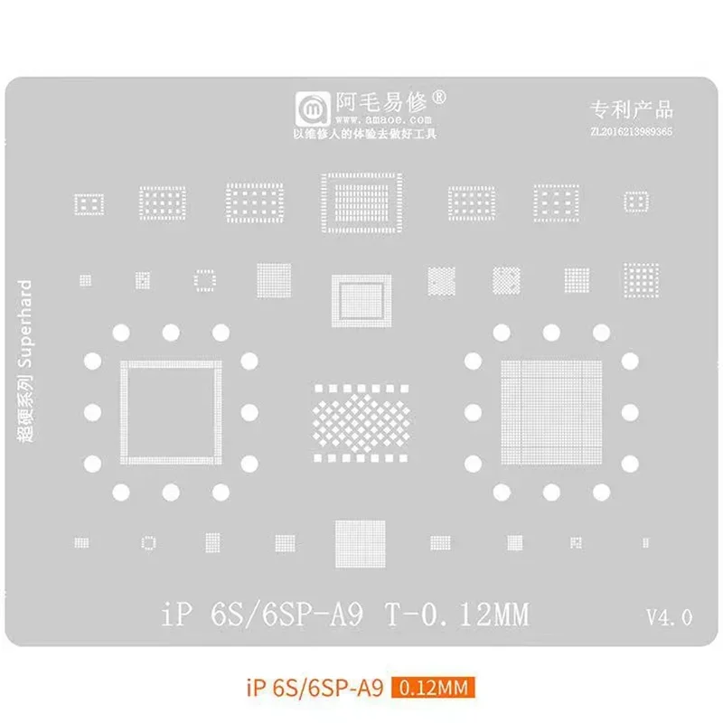 AMAOE BGA Reballing Stencil Template for Iphone 5S 6 6S/ 7 8 X XS /MAX /XR 11 11PRO/MAX 12/13 14 12/13Pro Max Tin Mesh Tools Set